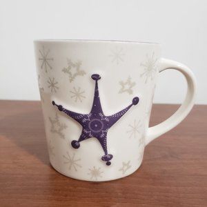 Rare Vintage Starbucks Mug Holiday 2006 Collectable Snowflake Design Purple 17oz